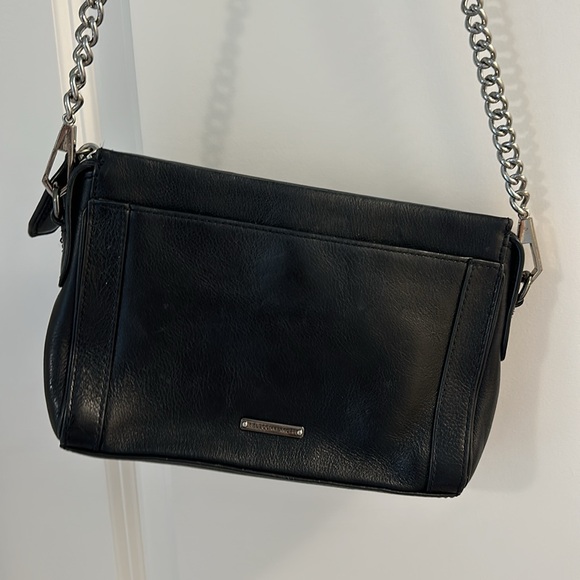 Rebecca minkoff black cross body bag leather and chain - Picture 5 of 6